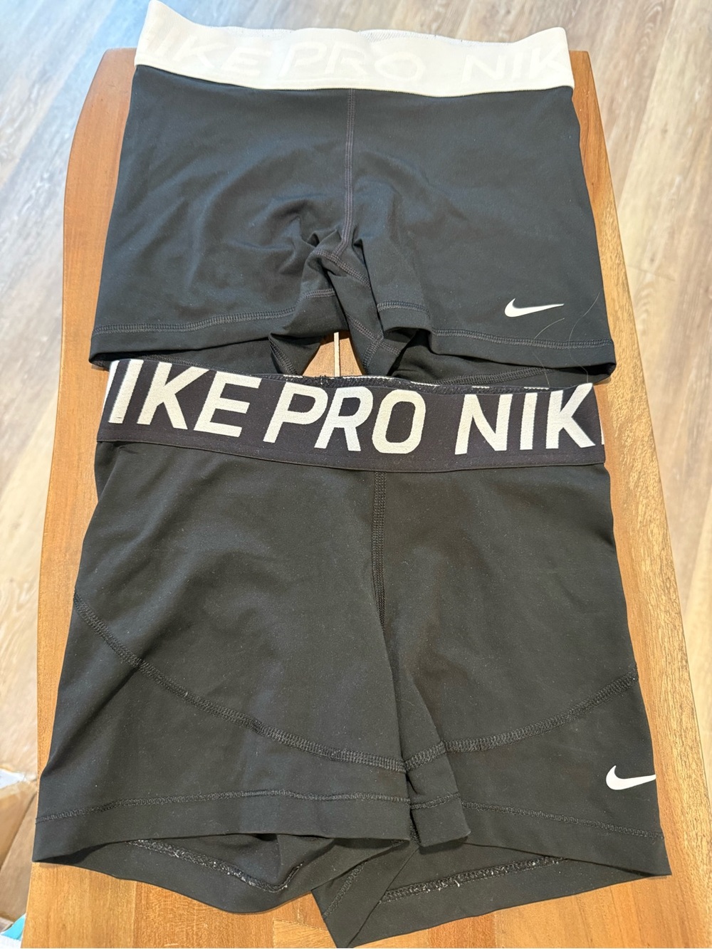 Nike Black Pro Training Shorts with White Waistband Lot of 2!!!! Both SM Women’s